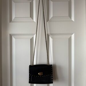 Coach Black Crossbody Bag with Gold Studs